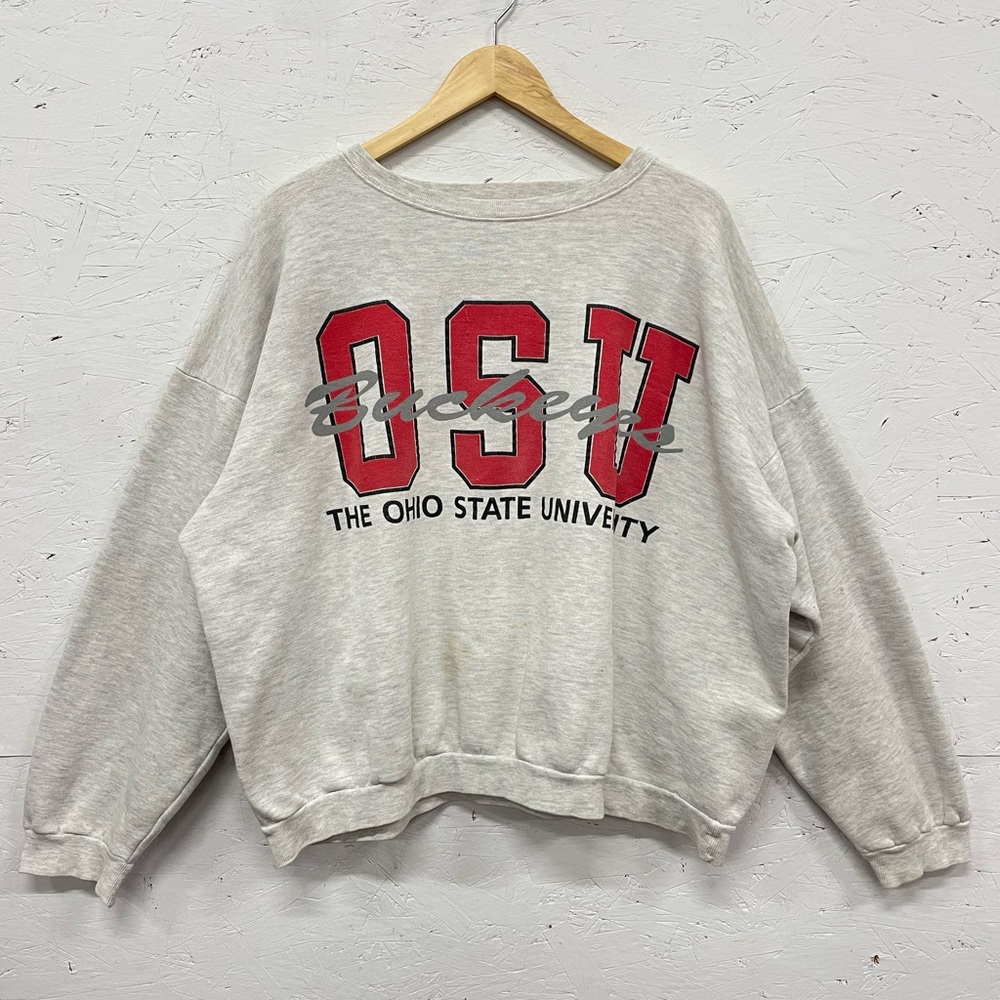 Vintage 80s Infini-T Ohio State University Buckeyes Sweatshirt XXL, Heather Grey